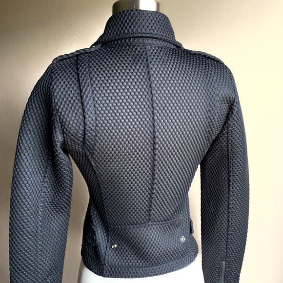 Diesel Moto Quilted Lined Polyester Collared Black Biker Jacket - Picture 9 of 16